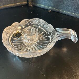 Vintage Oneida Crystal Southern Garden Chamberstick Candle‎ Holder